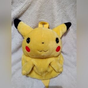 Vintage POKEMON FAT PIKACHU Plush BACKPACK 90s Small Kids Chunky